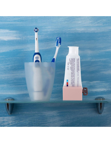 Dispensador de Pasta de Dientes Rowphya 4 Piezas Rosa y Azul