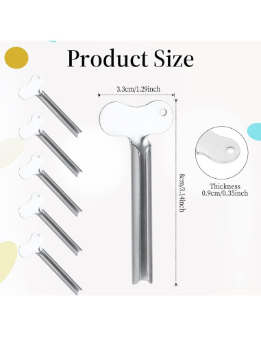 Exprimidor de Tubos de Pasta de Dientes Molain - 6 Piezas Metal