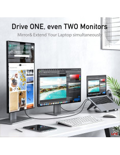 Cable USB C a HDMI uni 1.8M 4K Alta Velocidad Gris 2