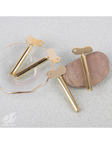 Juego de 4 Dispensadores de Pasta de Dientes Zona Azure Acero Inoxidable Dorado Juego de 4 Dispensadores de Pasta de Dientes Zona Azure Acero Inoxidable Dorado