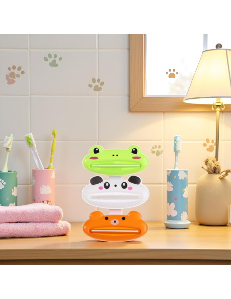 Juego de 3 exprimidores de pasta de dientes animalitos PurYupearl