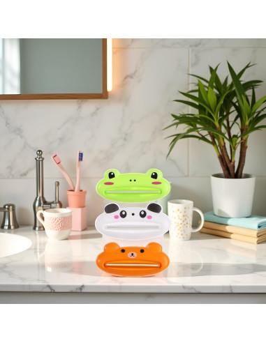 Juego de 3 exprimidores de pasta de dientes animalitos PurYupearl