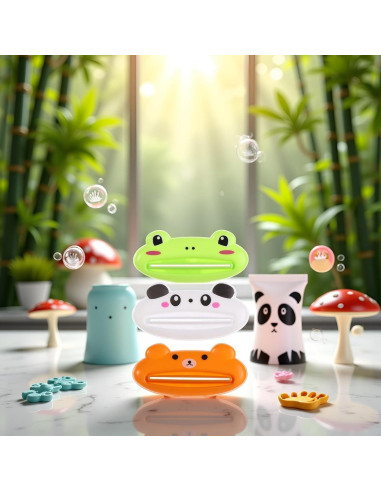 Juego de 3 exprimidores de pasta de dientes animalitos PurYupearl