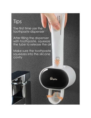 Dispensador de Pasta de Dientes ELELINK 2 PCS Montaje Adhesivo