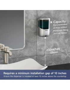 Dispensador Automático de Jabón AIKE AK1216 700ml Plata 2