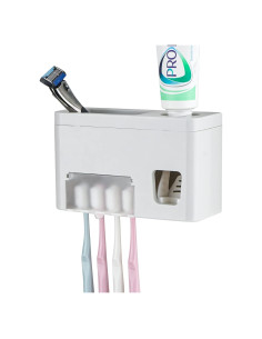 Soporte de Cepillos de Dientes LUEXBOX Autoadhesivo Blanco