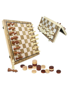 Juego de Ajedrez y Damas Magnético Castle Premium 38.1 cm