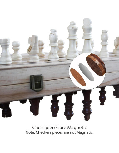 Juego de Ajedrez y Damas Magnético Castle Premium 38.1 cm
