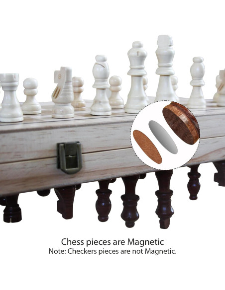 Juego de Ajedrez y Damas Magnético Castle Premium 38.1 cm