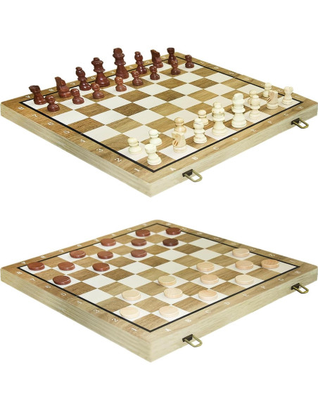 Juego de Ajedrez y Damas Magnético Castle Premium 38.1 cm