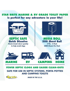 Papel Higiénico STAR BRITE Grado Marino 4 Rollos 500 Hojas 2