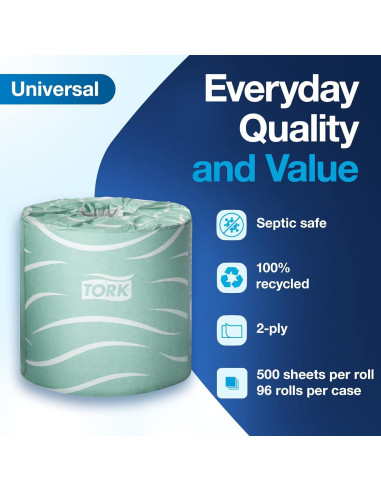Papel Higiénico Tork 2 Capas Ecológico 500 Hojas x 96 Rollos