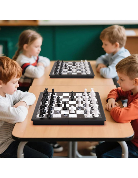 Juego de Ajedrez y Damas Magnéticas 2-en-1 HONGTUO 33 cm