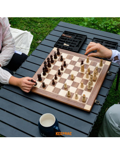 Juego de Ajedrez Magnético de Madera KEEPRAE 15" Plegable 2