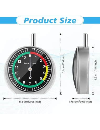 Medidor de Profundidad de Banda de Rodadura Tallew 10 Pcs