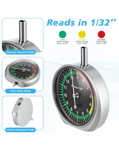 Medidor de Profundidad de Banda de Rodadura Tallew 10 Pcs