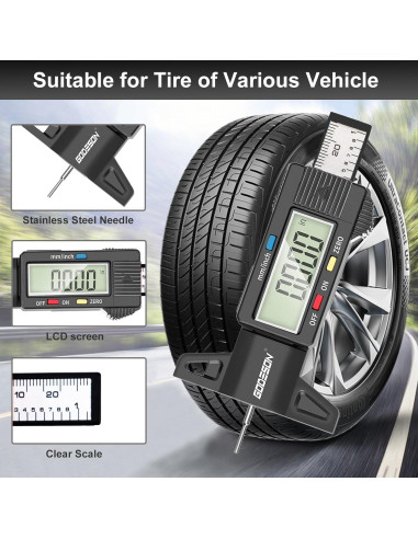 Medidor Digital de Profundidad de Banda de Rodadura GODESON