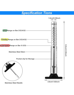 Medidor de Profundidad de Banda de Rodadura GODESON 2 Unidades 2
