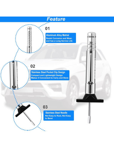 Medidor de Profundidad de Banda de Rodadura GODESON 2 Unidades