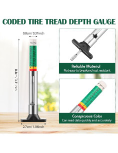Juego de Medidores de Profundidad de Neumáticos y Freno Amylove 30 Piezas 2