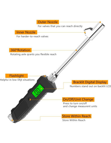 Medidor de Presión de Neumáticos Digital Number-one 230 PSI