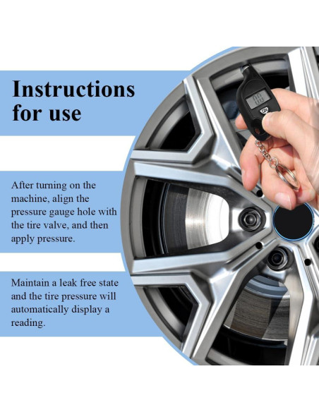 Medidor de presión de neumáticos digital WINUERK 0-10.34 bar