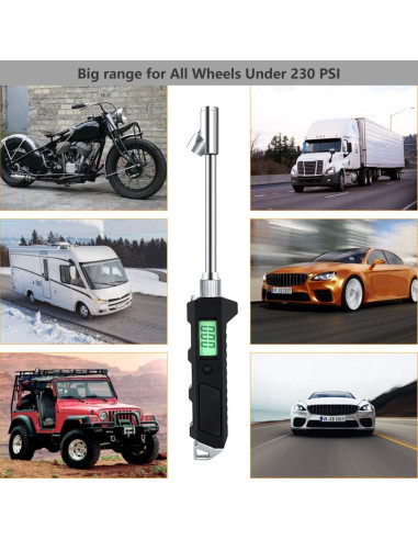 Medidor de Presión de Neumáticos Digital Number-one 230 PSI