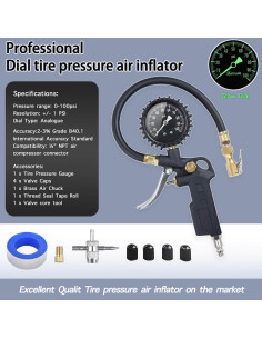 Manómetro de presión de neumáticos QiLee QL-100 100 PSI 2