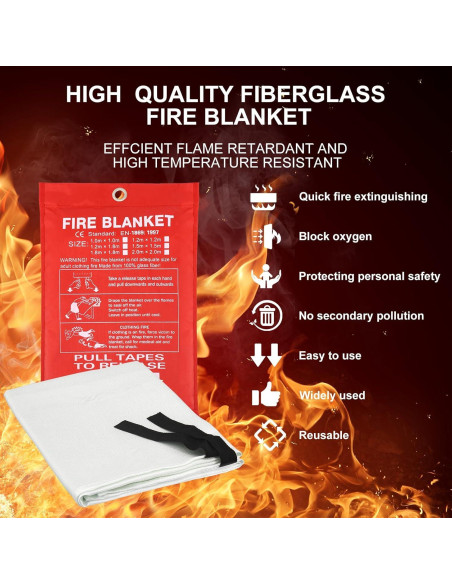 Manta de Emergencia Contra Incendios Vnmkp 101.6cm x 101.6cm 2 Pzas Manta de Emergencia Contra Incendios Vnmkp 101.6cm x 101.6cm 2 Pzas