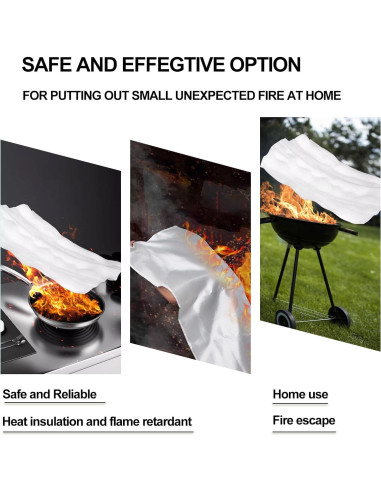 Manta de Emergencia Contra Incendios Vnmkp 101.6cm x 101.6cm 2 Pzas