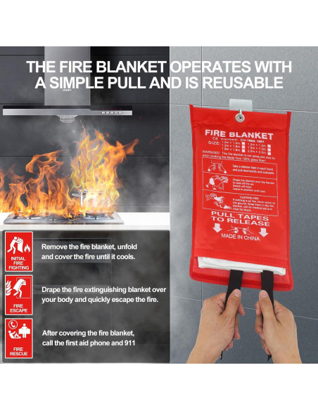 Manta de Emergencia Contra Incendios Vnmkp 101.6cm x 101.6cm 2 Pzas Manta de Emergencia Contra Incendios Vnmkp 101.6cm x 101.6cm 2 Pzas