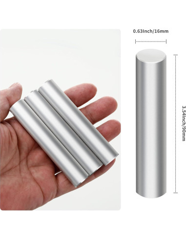 3 Barras de Magnesio Qtcial 99.99% Alta Pureza 90mm x 16mm