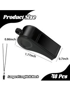 48 Silbatos de Entrenador Retainbre con Cordón Negro 2