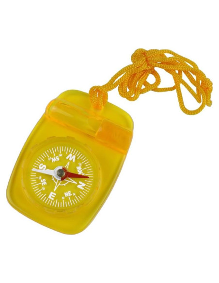 Brújula Skywalker con Lanyard y Silbato de Seguridad Amarillo