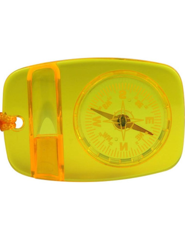Brújula Skywalker con Lanyard y Silbato de Seguridad Amarillo