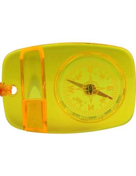 Brújula Skywalker con Lanyard y Silbato de Seguridad Amarillo