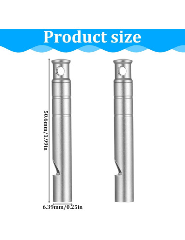 Silbato de Emergencia Titanio ElevateTech 120dB 2 Pcs Plata