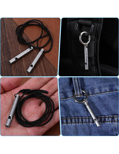 Silbato de Emergencia Titanio ElevateTech 120dB 2 Pcs Plata