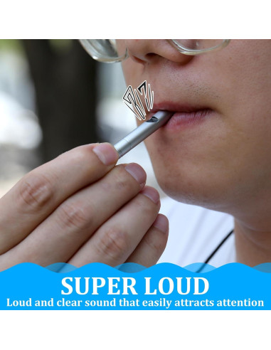 Silbato de Emergencia Titanio ElevateTech 120dB 2 Pcs Plata