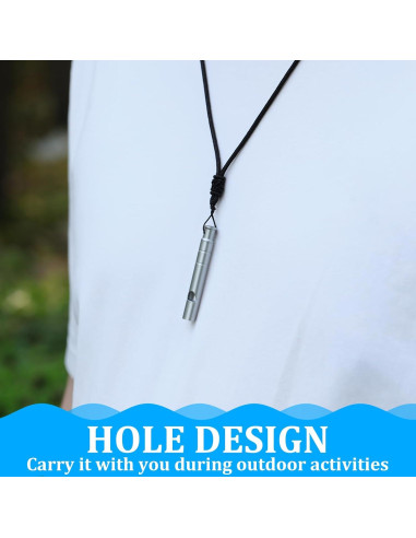 Silbato de Emergencia Titanio ElevateTech 120dB 2 Pcs Plata