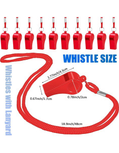 Silbatos de Plástico Flutesan 48 Piezas con Cordón Rojo 2