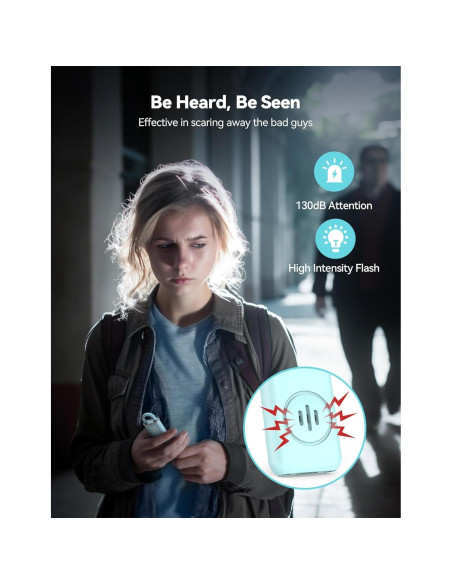 Alarma Personal TECKNET 130dB Recargable con Luz SOS