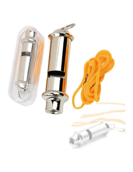 Silbato de Metal JLEivvi 2 Pcs con Cordón para Emergencias