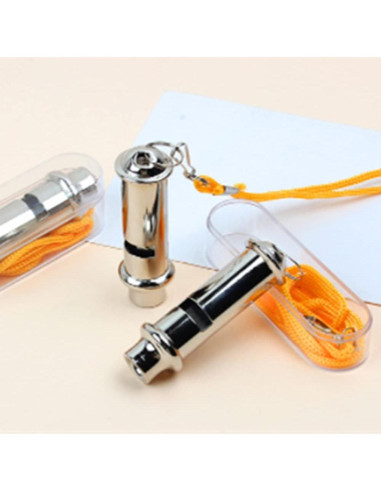 Silbato de Metal JLEivvi 2 Pcs con Cordón para Emergencias