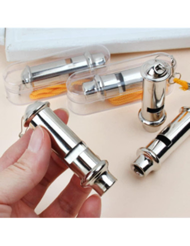 Silbato de Metal JLEivvi 2 Pcs con Cordón para Emergencias