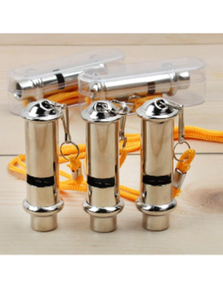 Silbato de Metal JLEivvi 2 Pcs con Cordón para Emergencias