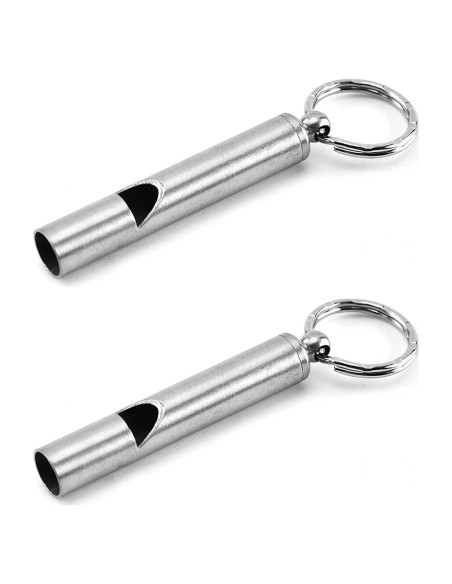 2 Silbatos de Acero Inoxidable FXHDC-M para Emergencias