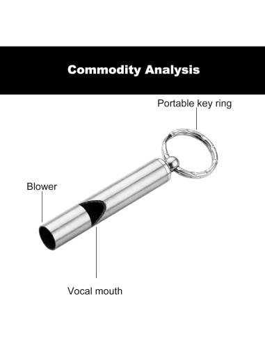 2 Silbatos de Acero Inoxidable FXHDC-M para Emergencias