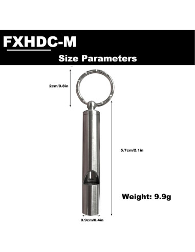 2 Silbatos de Acero Inoxidable FXHDC-M para Emergencias