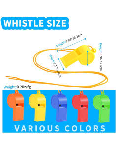 Silbatos de Plástico WSYUB 24Pcs Sonido Fuerte y Claro 2